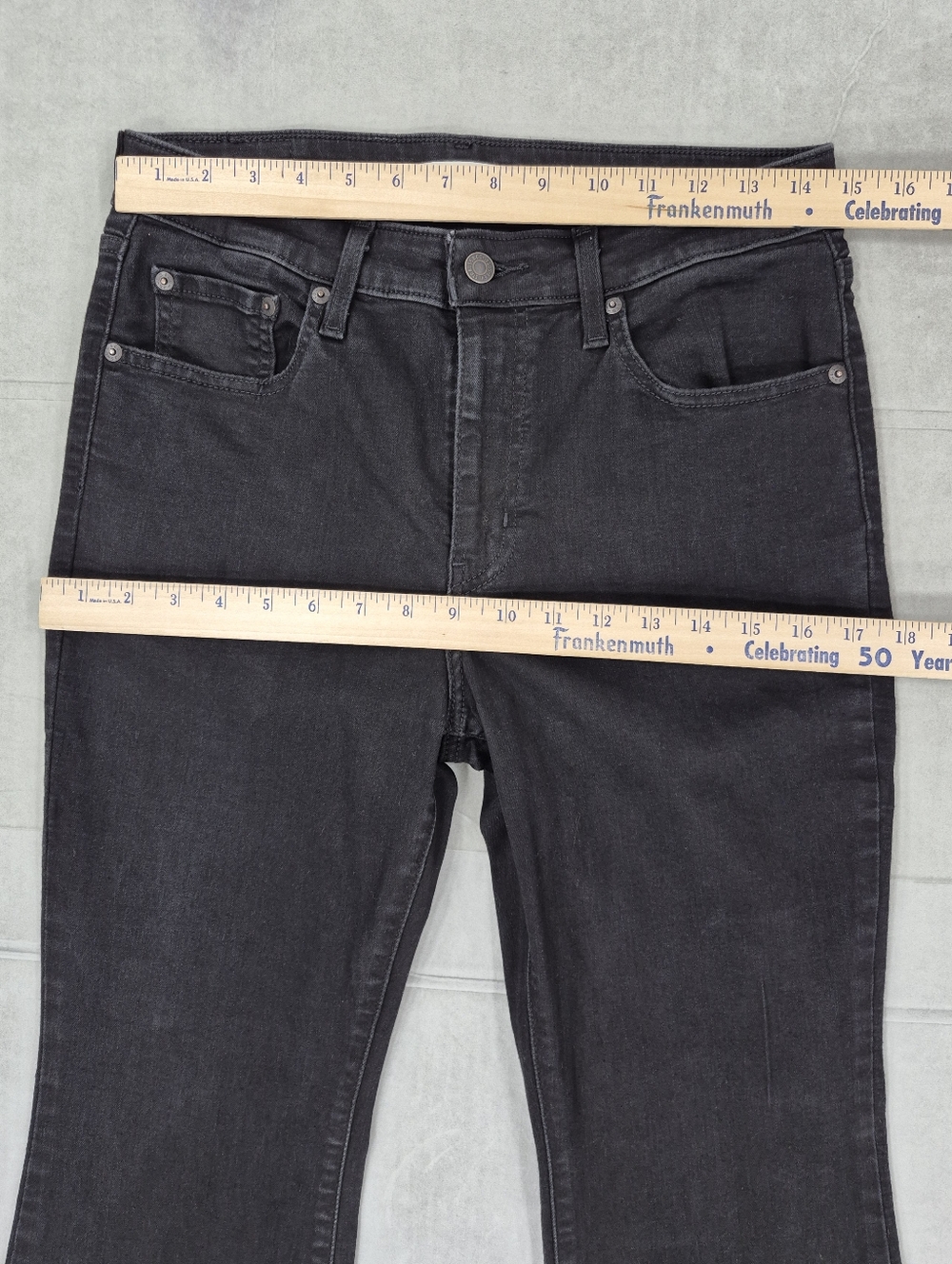 Levi's 726 flare jeans women's 29 black high rise stretch - Picture 4 of 11